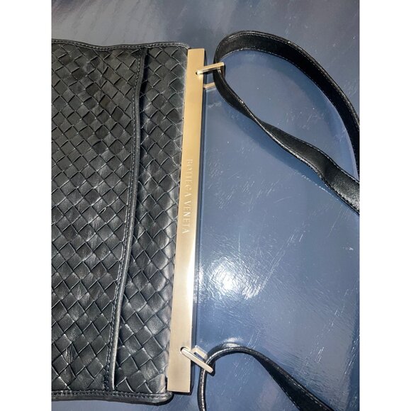 Bottega Veneta Intrecciato Navy Leather Two Way Bag - Picture 11 of 16